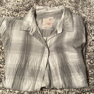 Large light grey and white flannel